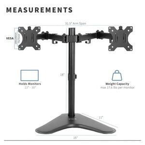 VIVO STAND-V102F Full Motion Dual Monitor Desk Stand - Black